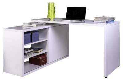 KIT SCRIVANIA 150X69/120XH74 CM BIANCO LUCIDO