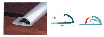 CONF. 2 PROFILI ALLUMINIO PASSATOIA 67 CM ARG