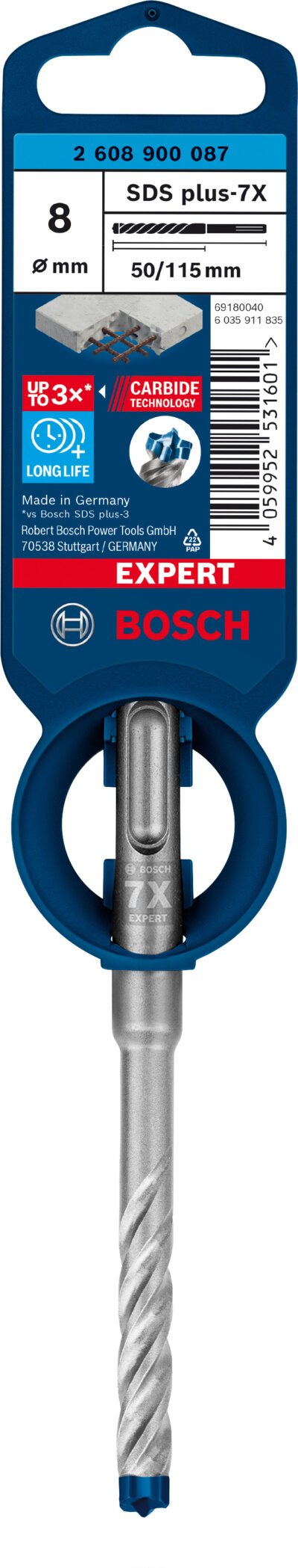 BOSCH-A PUNTA SDS PLUS-7X EXPERT  8X 50/115 MM