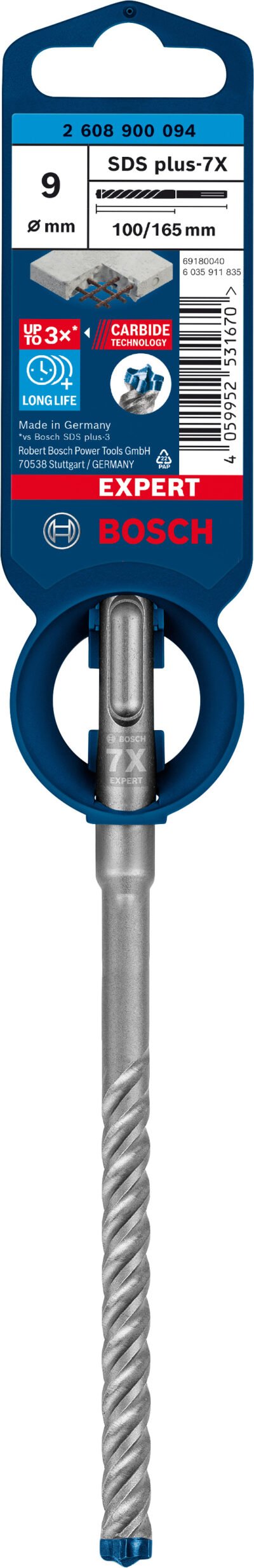 BOSCH-A PUNTA SDS PLUS-7X EXPERT  9X100/165 MM