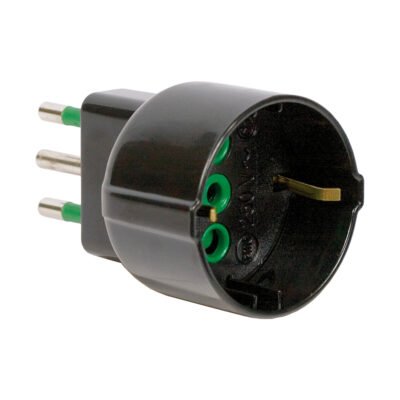 FME 82.121 ADATTATORE 10A 2P+T SCHUKO NERO