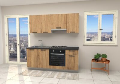 CUCINA GOURMET 195 ROVERE CON TOP ANTRACITE NON FORATO