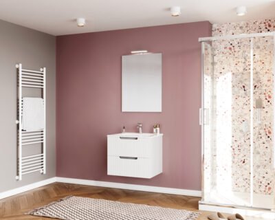 MOBILE BAGNO IBIZA 60 SOSPESO 2 CASSETTI BIANCO