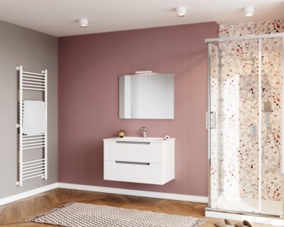 MOBILE BAGNO IBIZA 80 SOSPESO 2 CASSETTI BIANCO