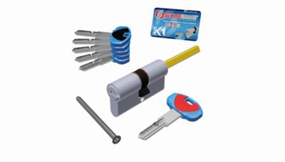 SECUREMME CILINDRO K1 5CH+1C 30+30 CROMO SAT POMOLO