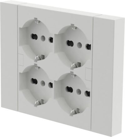 MULTIPRESA INCASSO QUADRA 4 PRESE BIP.SCH BIANCA