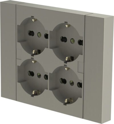 MULTIPRESA INCASSO QUADRA 4 PRESE BIP.SCH TITANIO