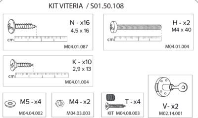 R KIT VITERIA /S01.50.108 X ARMADIO SPOGLIATOIO RESINA A 2 POSTI IN KIT C/SERRAT