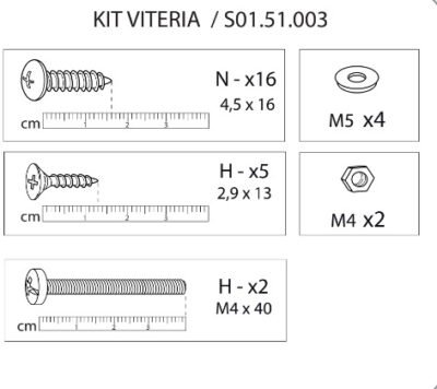 R KIT VITERIA S01.51.003 X ARMADIO SPORCO PULITO RESINA 1 ANTA 175X59X39 KIT