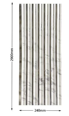 Doga effetto marmo in PS 24x290 cm Bianco e Argento - immagine 2