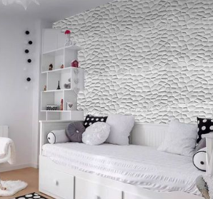 Pannello decorativo da parete in PU effetto pietra 60x120x3 cm Bianco - immagine 2