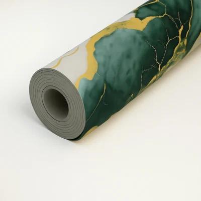 Pannello Effetto Marmo 120 cm x 300 cm Alta resistenza Verde e Oro - immagine 3