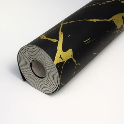 Pannello Effetto Marmo 120 cm x 300 cm Alta resistenza Nero con Venature Oro - immagine 2