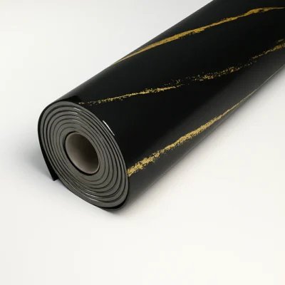Pannello Effetto Marmo 120 cm x 300 cm Alta resistenza Nero e Sabbia Oro - immagine 3