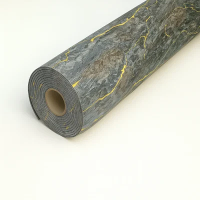 Pannello Effetto Marmo 120 cm x 300 cm Alta resistenza Cemento e Oro - immagine 3