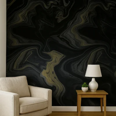 Pannello Effetto Marmo 120 cm x 300 cm Alta resistenza Effetto Autentico Nero - immagine 2