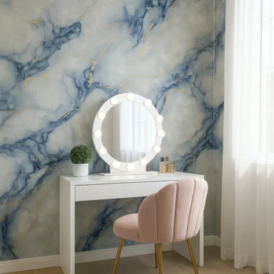 Pannello Effetto Marmo 120 cm x 300 cm Alta resistenza Effetto Autentico Blu - immagine 2