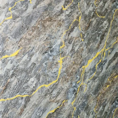 Pannello Effetto Marmo 120 cm x 300 cm Alta resistenza Cemento e Oro