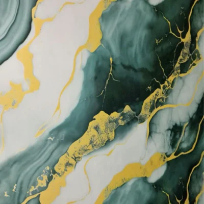 Pannello Effetto Marmo 120 cm x 300 cm Alta resistenza Verde e Oro