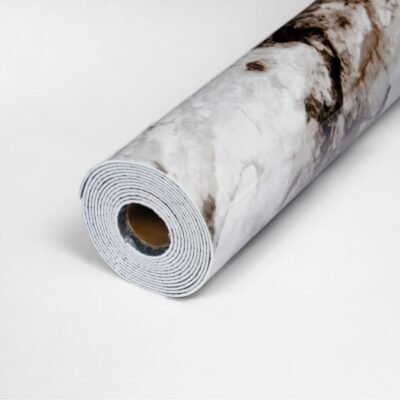 Pannello Effetto Marmo 120 cm x 300 cm Alta resistenza Bianco con Venature Scure - immagine 3