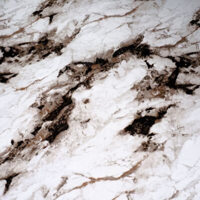 Pannello Effetto Marmo 120 cm x 300 cm Alta resistenza Bianco con Venature Scure