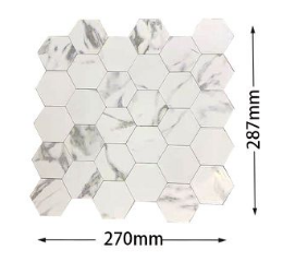 Piastrella adesiva rigida Effetto Specchio 30x30 cm Marmo bianco