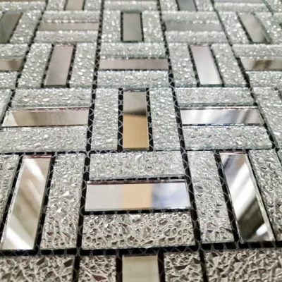 Piastrella adesiva rigida Effetto Specchio 30x30 cm Argento - immagine 2