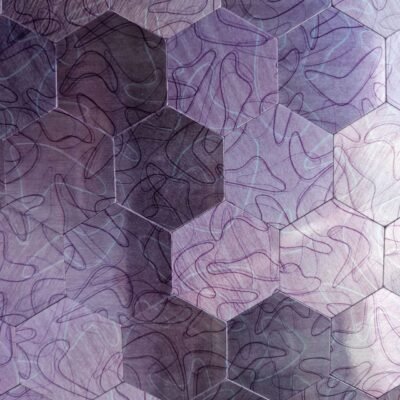 Piastrella adesiva rigida Effetto Specchio 30x30 cm Rosa Viola - immagine 2