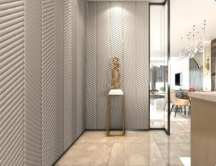 Pannello Murale 3D adesivo in Velluto 60x295x6,5 cm spina tortora - immagine 2