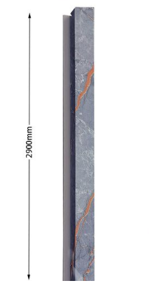 Profilo di apertura effetto marmo in WPC Titanio - immagine 2