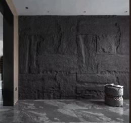 Pannello decorativo in PU effetto pietra 60x120x3 cm Nero pietra - immagine 2