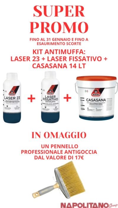 Kit Antimuffa: Casasana 14 lt + Laser 23 + Laser Fissativo + Plafone Professionale Antigoccia in Omaggio