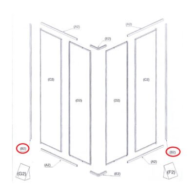R PROFILO A MURO (B2)X BOX DOCCIA CRILEX GOCCIA 1,6 MM 68-70X78-90 BCO