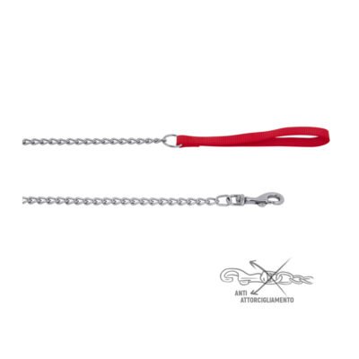 ZOOV GUINZAGLIO NYLON CM.120 ROSSO C/CATENA