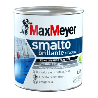 MAX SMALTO ALLACQUA POLIURETANICO BRILLANTE LT.0,750 B/CO PANNA