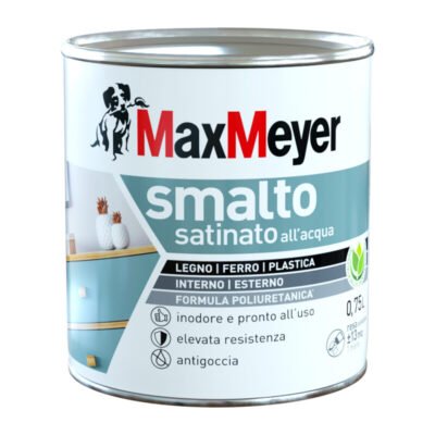 MAX SMALTO ALLACQUA POLIURETANICO SATINATO LT.0,750 B/CO PANNA