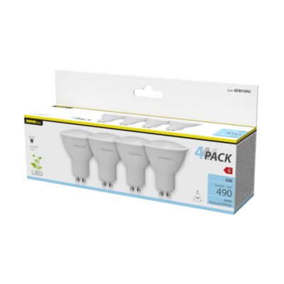 NOVA LAMPADA LED SPOT GU10 6W 490LM 4000K PZ.4