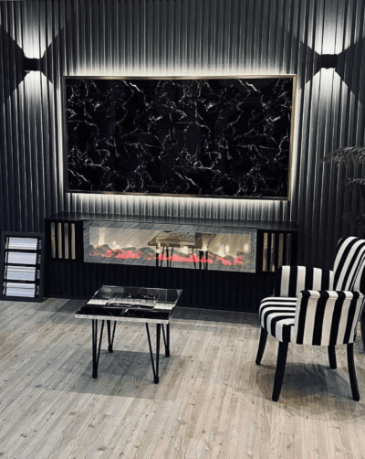 Pannello PVC Effetto marmo lucido 280x122 cm Spessore 2,8 mm BlackWhite - immagine 3