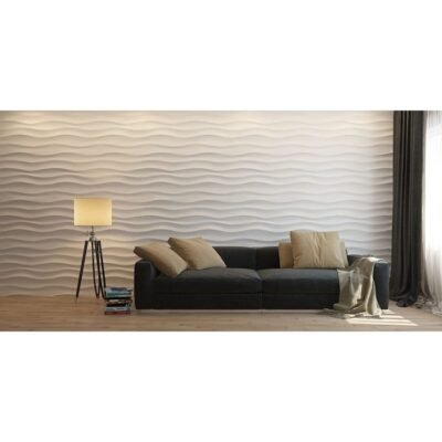 PANNELLO 3D ONDA IN GESSO 50 X 50