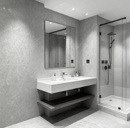 Pannello PVC Rigido Effetto Marmo 122×290 cm Spessore 2,5mm StoneGrey - immagine 2