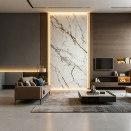 Pannello PVC Rigido Effetto Marmo 122×290 cm Spessore 2,5 mm Carrara Warm - immagine 2