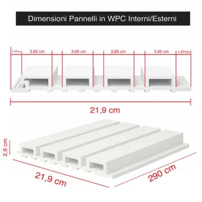 Doga ESSECI in WPC 290x21,9x2,6cm - Bianco - immagine 3