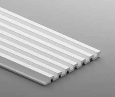 JC634 ARD  - Doga in duro polimero listellato 190 x 14 x 2800 mm bianco liscio