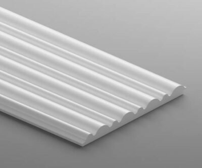 JC636 ARD  - Doga in duro polimero listellato 193 x 15 x 2800 mm bianco liscio